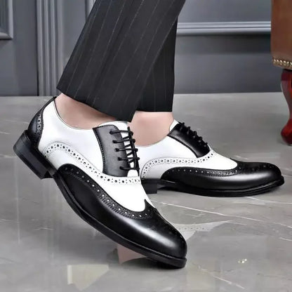 Men's Plus Size Lace Up Dress Shoes Point Toe Business Formal Wedding