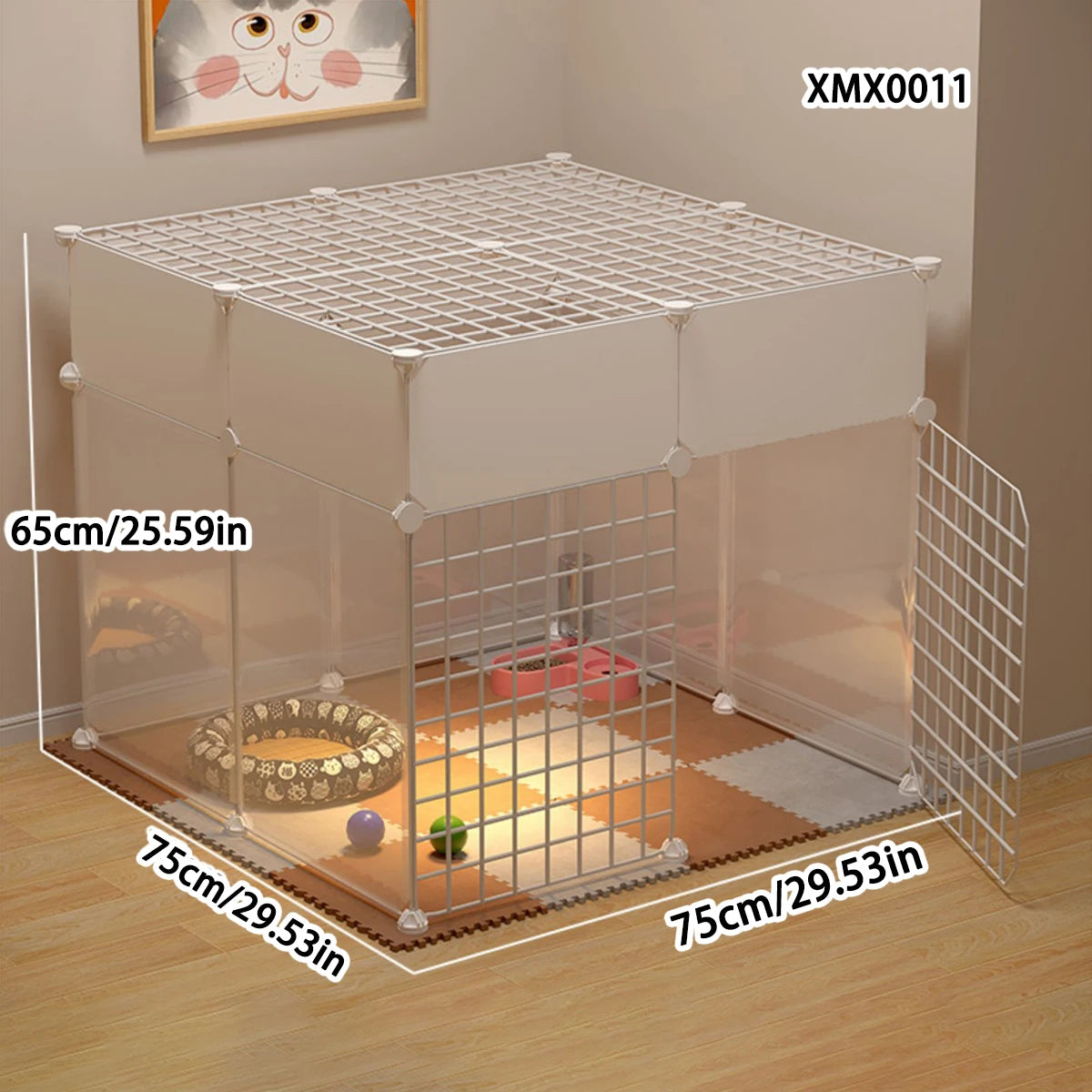 Pet Fence Household Isolation Cat Cage Dog Fence Large Free Space Indoor Cat Nest Assembly Cage Cat Cage