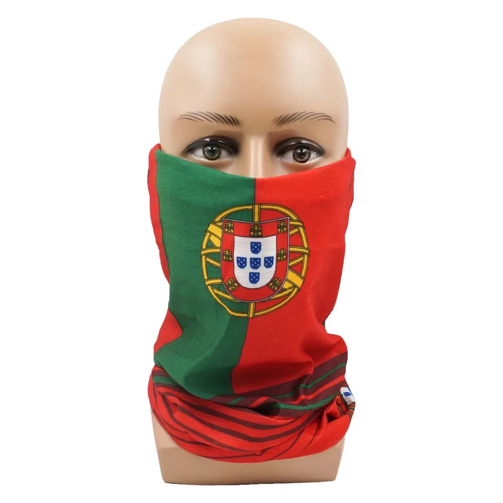 World Football Fans National Flag Face Bandanas Spain France Korea Mexico Germany Seamless Neck Gaiter Men Women Headwear Scarf