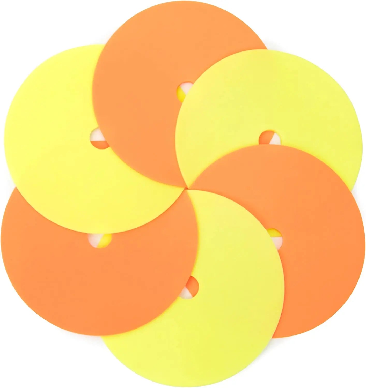 Flat Soccer Cones Marker Discs, 150mm Diameter, TPE Elastomer, Multicolor