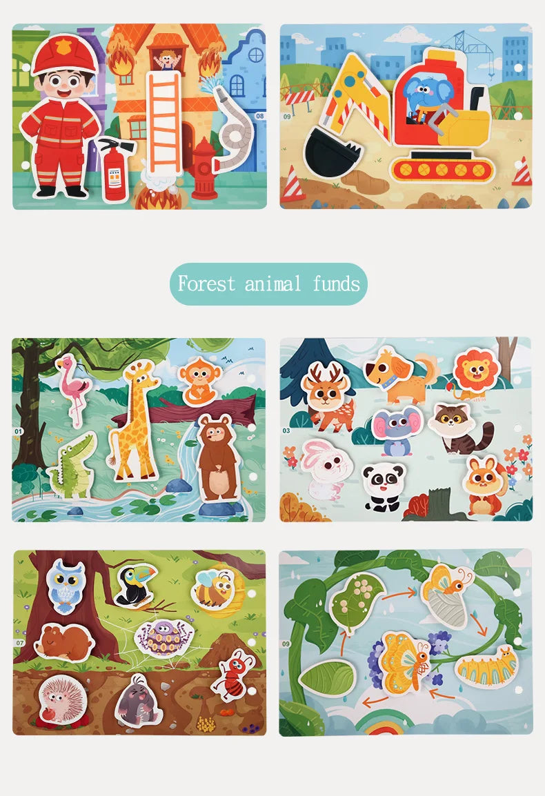 Montessori Baby Busy book My First Quiet Book Paste Early Learning Education Toy Children Toy Matching Game for Babies