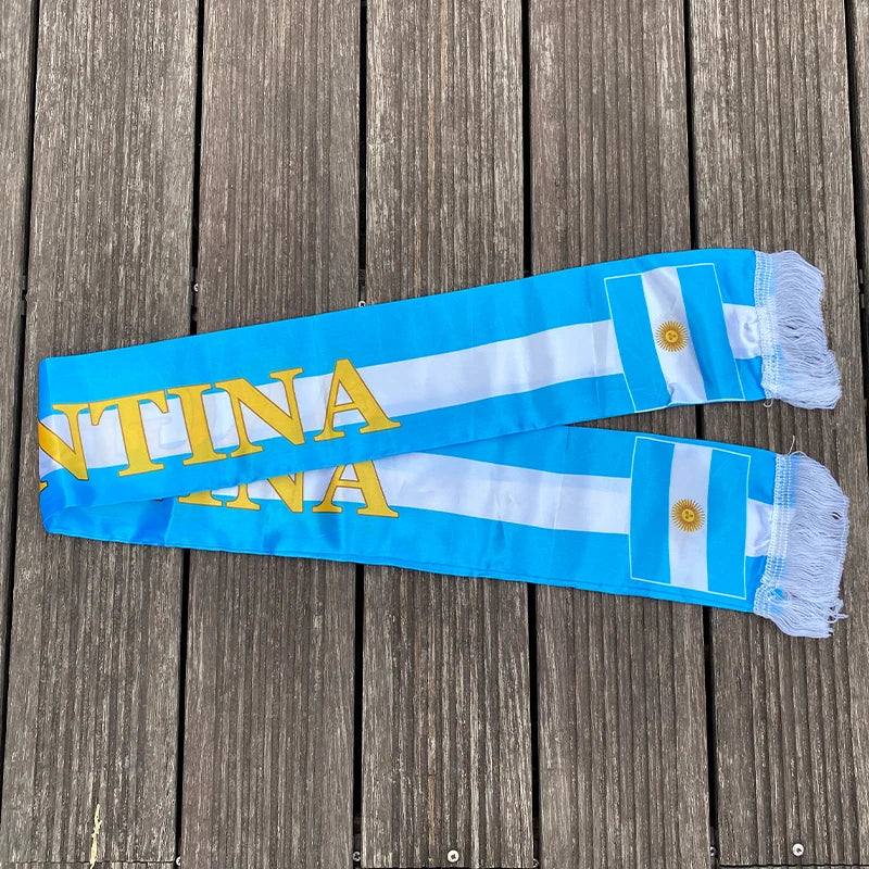 xvggdg  14x130cm  National Team Football Fans Scarf   Argentina france  Morocco  Croatia Tassel Flags Scarf   Souvenir