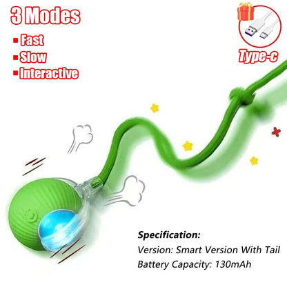 Rolling Ball Toy for Cats and Dogs Rechargeable ABS and Silicone