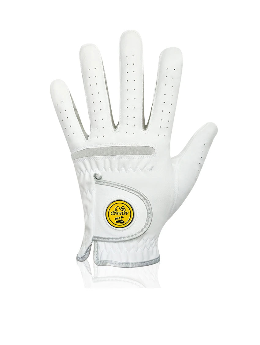 1 Piece Men Golf Glove Micro Soft Fabric Breathable Comfortable Fitting With Magnetic Marker Replaceable For Golfers