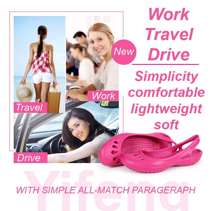 Certified Satihu Summer New Lightweight Anti Slip Hole Shoes  Clog For Women's Flat Bottom Sandals Nurse Outdoor Beach Jelly