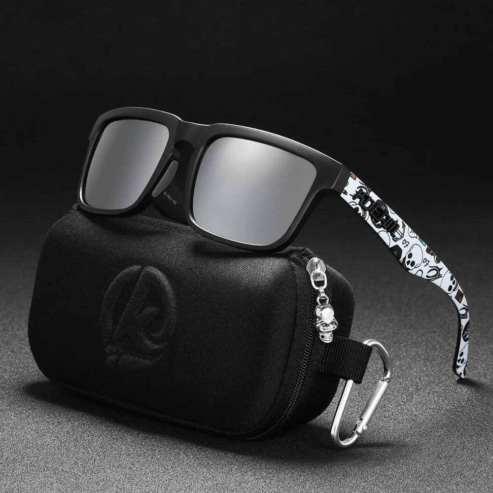 KDEAM Men's Polarized Sunglasses Square Casual Outdoors Sun Glasses Women Unisex Sunglass For Couple With Zipper Case