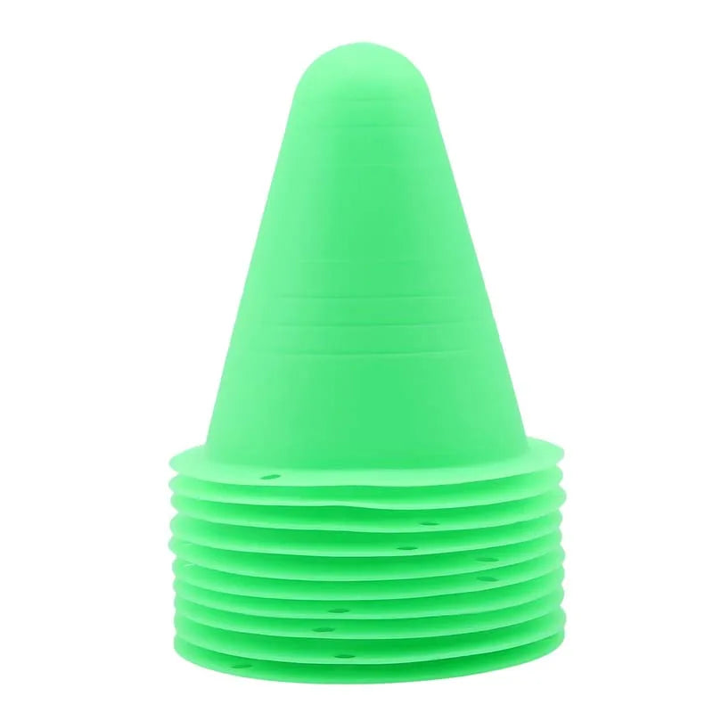 10Pcs/Set Skate Marker Training Road Cones Roller Football Soccer Rugby Training Soft Tower Skating Obstacle Roller Skate Pile
