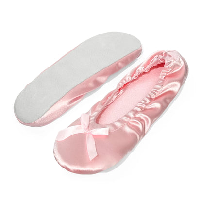 Women Ballet Flats Indoor Lightweight With Soft Foam Insole Bow Knot