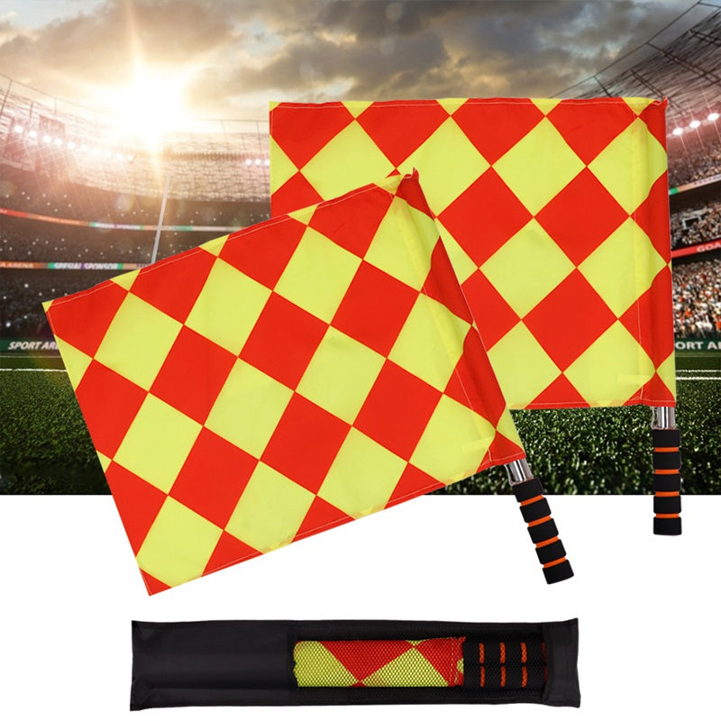2pcs/Pack Soccer Referee Flags Professional Fair Play Sports Match Football Linesman Flags Sports Game Referee Equipment