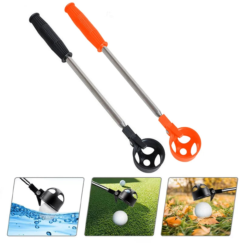 Retractable Golf Ball Picker Stainless Steel High Quality Portable Tools Telescopic Automatic Locking Picker Golf Ball Tools