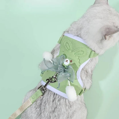 Adjustable Dog Harness With Leash Polyester 120cm For Small Dogs