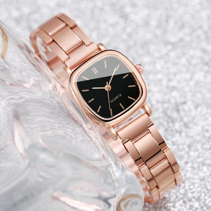 Luxury Square Women’s Watch & Bracelet Set – Simple & Stylish Quartz