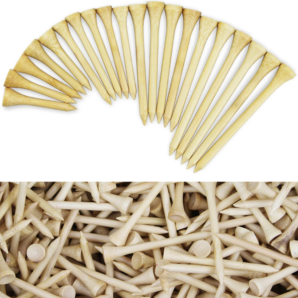 Pack 100 Pcs Golf Tees 4 Sizes Wooden Bamboo Golf Ball Holder Wholesale Golf Accessories Custom Golf Tee Practice Drop Ship