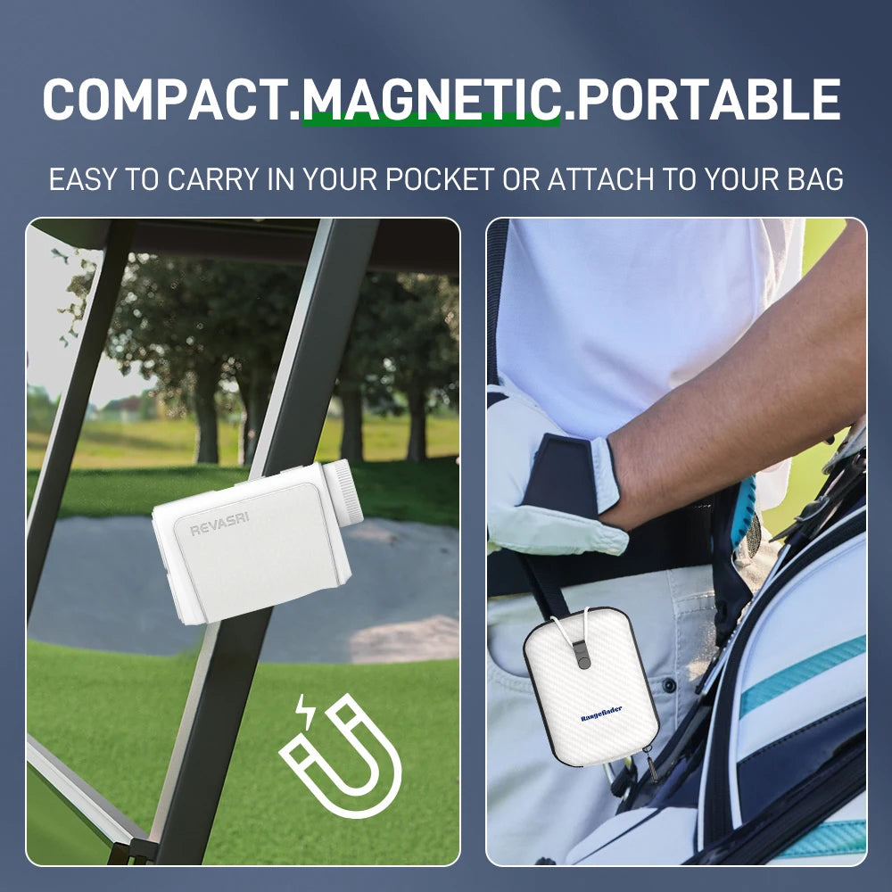 REVASRI Laser Rangefinder Golf, 1090 Yards Golf Rangefinder with Slope Compensation and Flag Lock Vibration Leather Feel Magnet