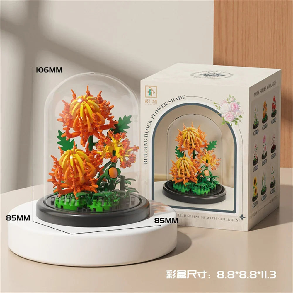 Eternal Flower Bouquet Bonsai – Micro Building Blocks Puzzle Toy for Kids, Birthday & Christmas Gifts