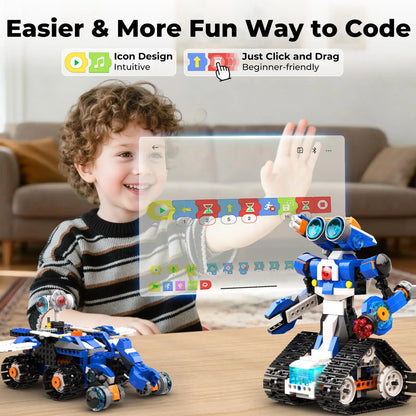6-In-1 Steam Robot Building Kit With Remote Control For Kids