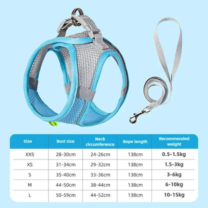 Cat Harness Vest Leash Set Adjustable Reflective Soft