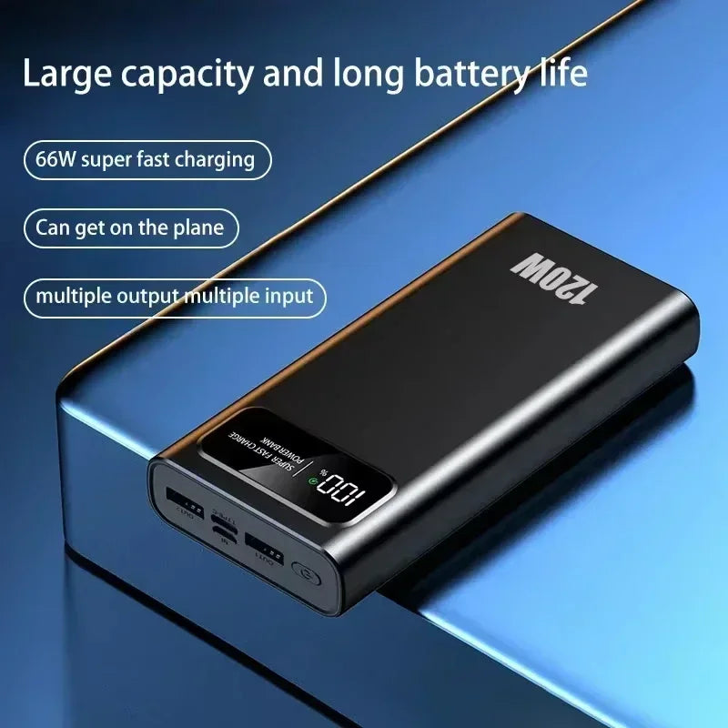 VIVO 500000mAh 120W Power Bank Fast Charging Portable Mobile Power Digital Display Large Capacity External Battery For IPhone