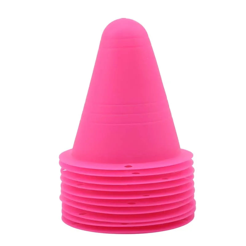 10Pcs/Set Skate Marker Training Road Cones Roller Football Soccer Rugby Training Soft Tower Skating Obstacle Roller Skate Pile