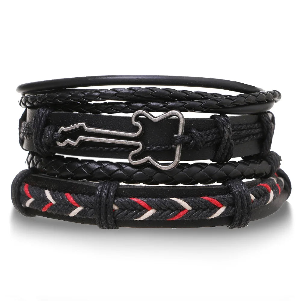 4-Piece Braided Wristband Set