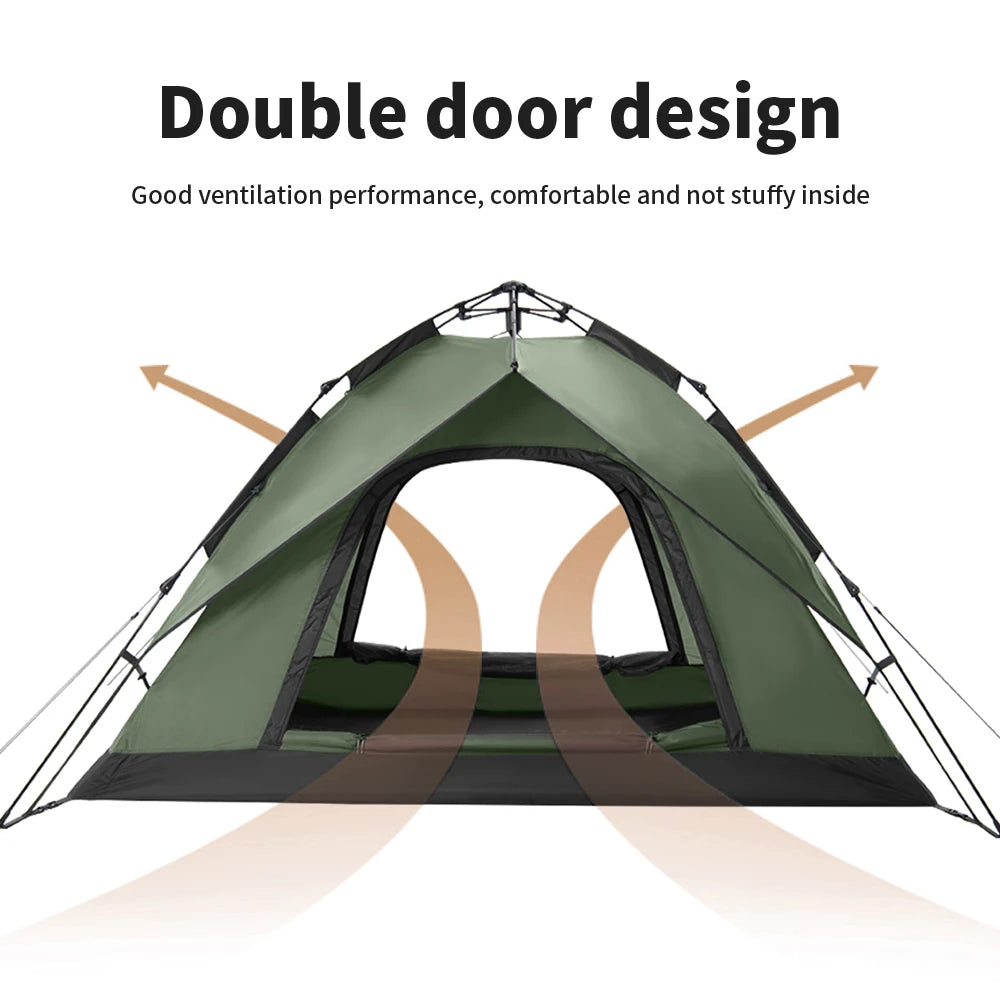 One Touch Automatic Roof Top Tent 180x210 cm 3 To 4 Person Double Door
