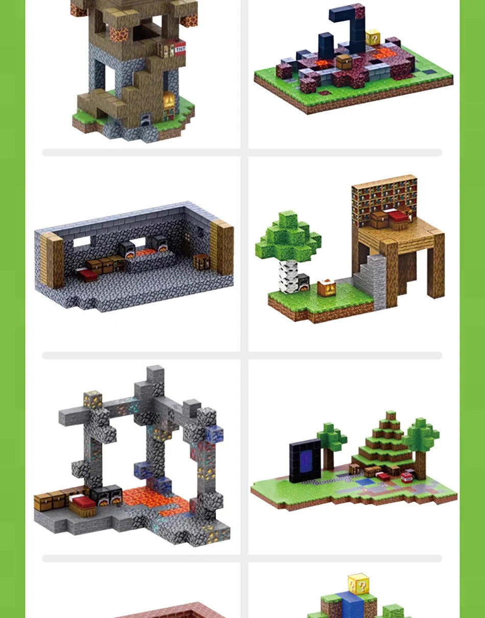 Random Magnetic Building Blocks Mine World Building Toys Boy Girl DIY STEM Montessori Sensory Cubes Toddlers Education Gift