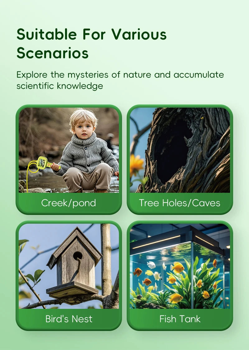 Kids Borescope Snake Camera with Light Outdoor STEM Educational Toy Endoscope Science Gift for Boys Girls Camping Explore Nature