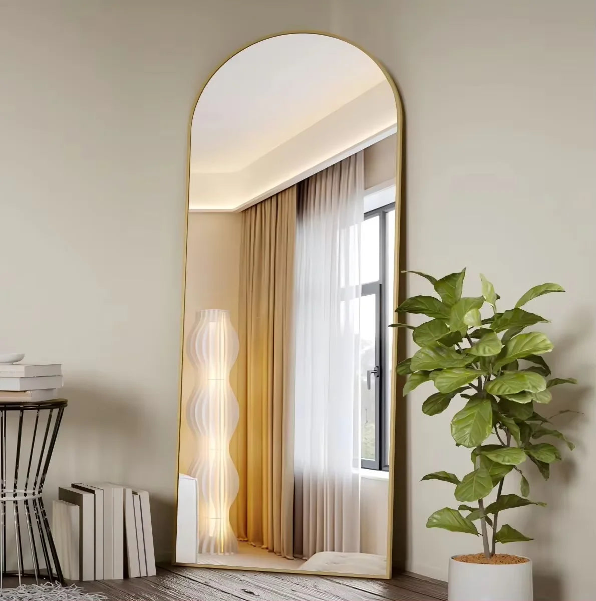 Arched Full Length Floor Mirror 71x26 Glass Modern Minimalist
