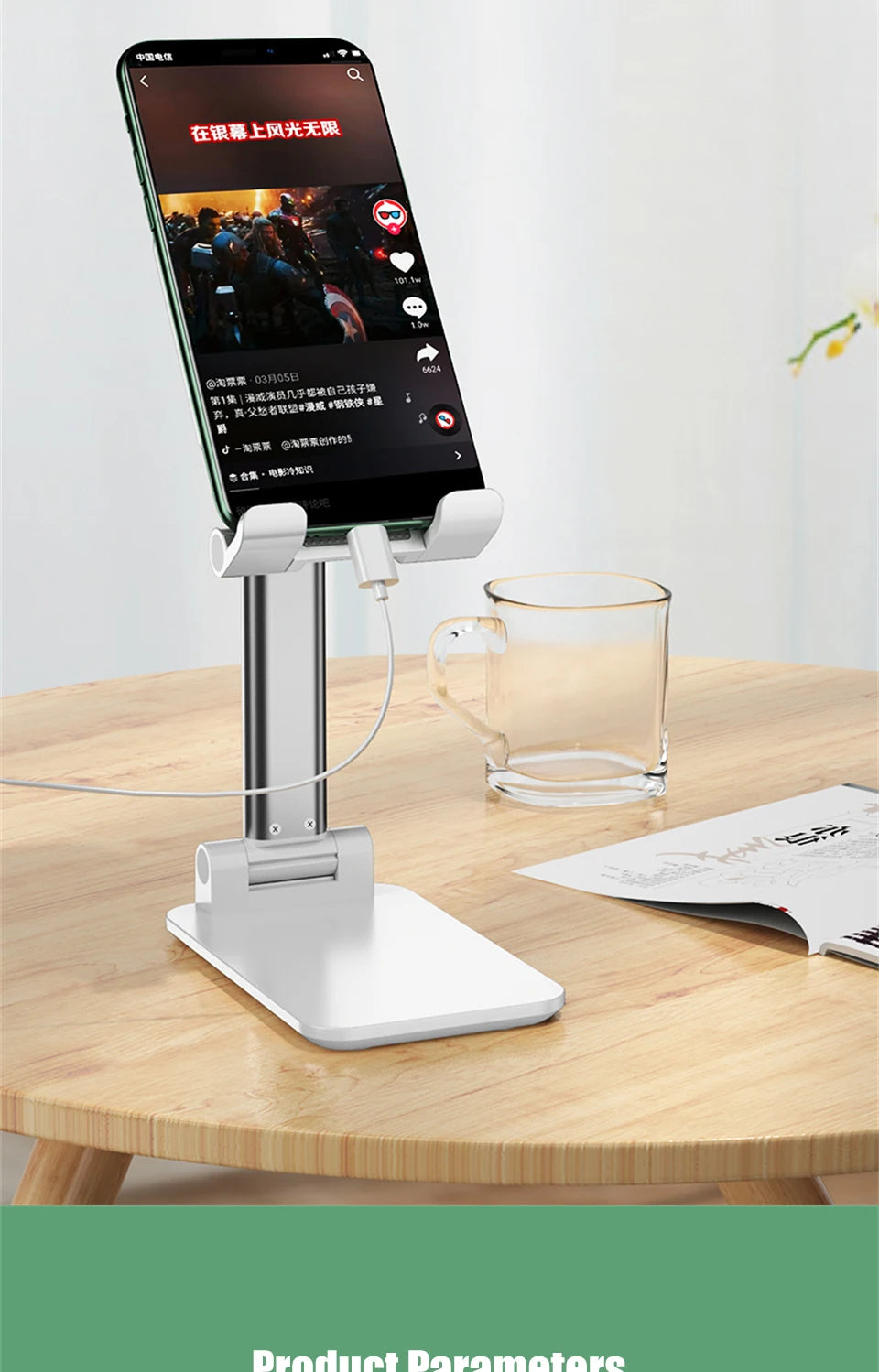 Desk Mobile Phone Holder Stand For iPhone 16 15 iPad Xiaomi Adjustable Desktop Tablet Holder Universal Table Cell Phones Stand