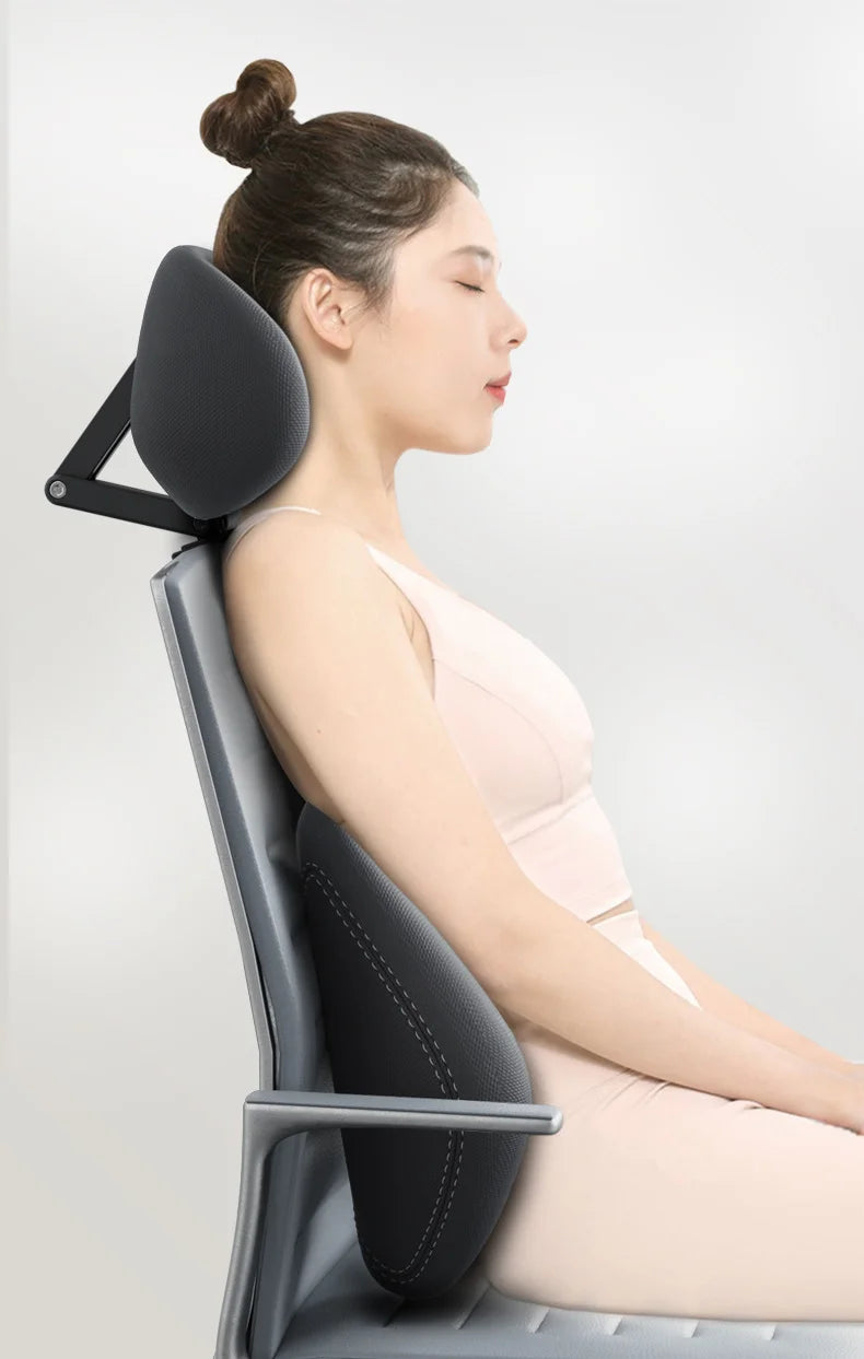 New Office Chair Adjustable Headrest Ergonomically Designed Retractable bracket Pillow Waist Protection Cushion Comfortable Rest