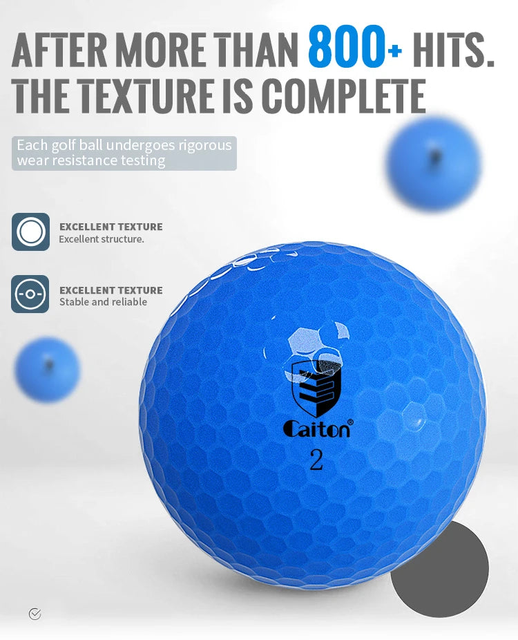 Caiton Blue Golf Balls – 6pcs or 3pcs, Dual-Layer Crystal Finish, Soft Feel, High Visibility, Great Control for Practice & Play