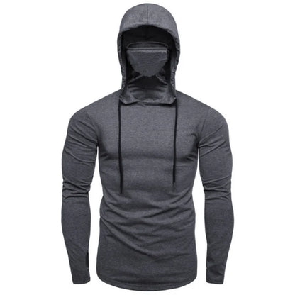 Men's Hooded Sweatshirt With Mask Thin Polyester Spring Autumn