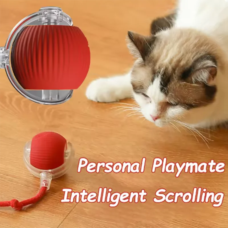 Automatic Teasing Cat Ball & Self-Exciting Cat Stick – Durable Pet Toy