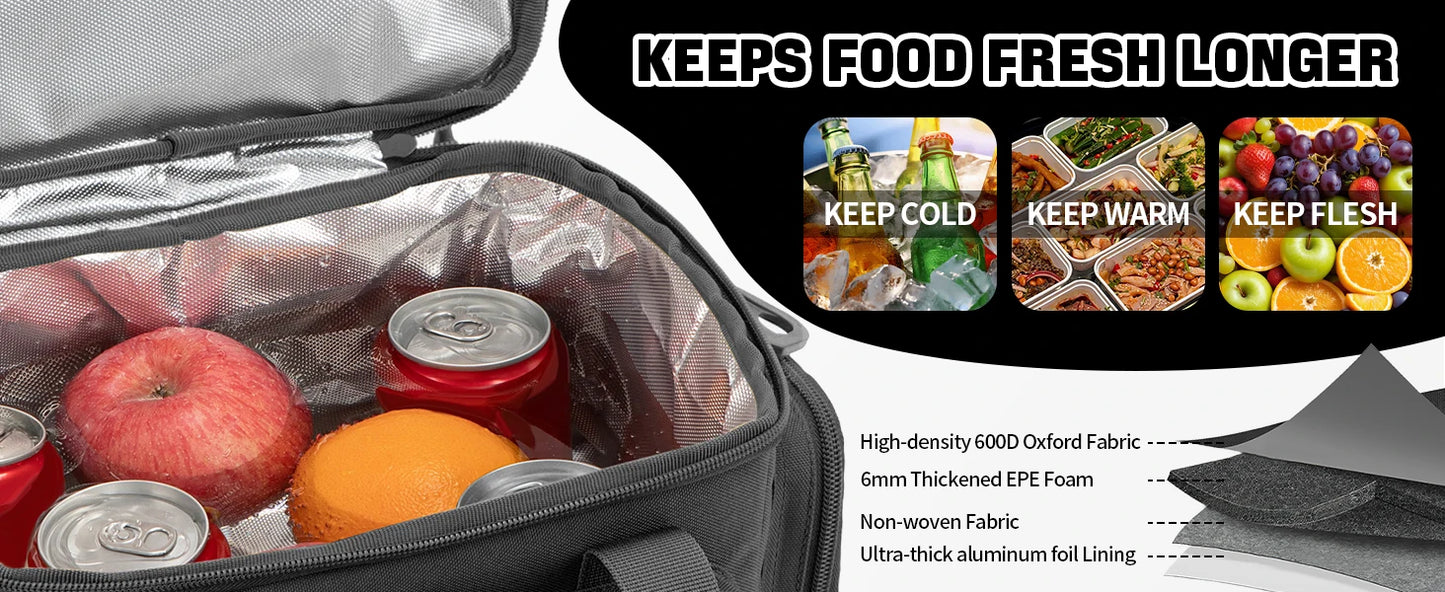 Men's Tactical Lunch Box Expandable 18L Tactical Insulated Cooler Bag,Leak Proof Insulated Lunch Bag For Work Camping Outdoor