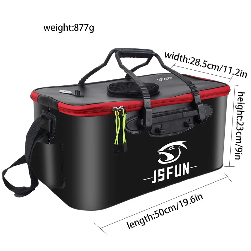 Fishing Bucket Folding Thickening Living Fish Bucket Without Oxygen Pump Portable EVA Water Tank Outdoor Fishing Live Fish Box