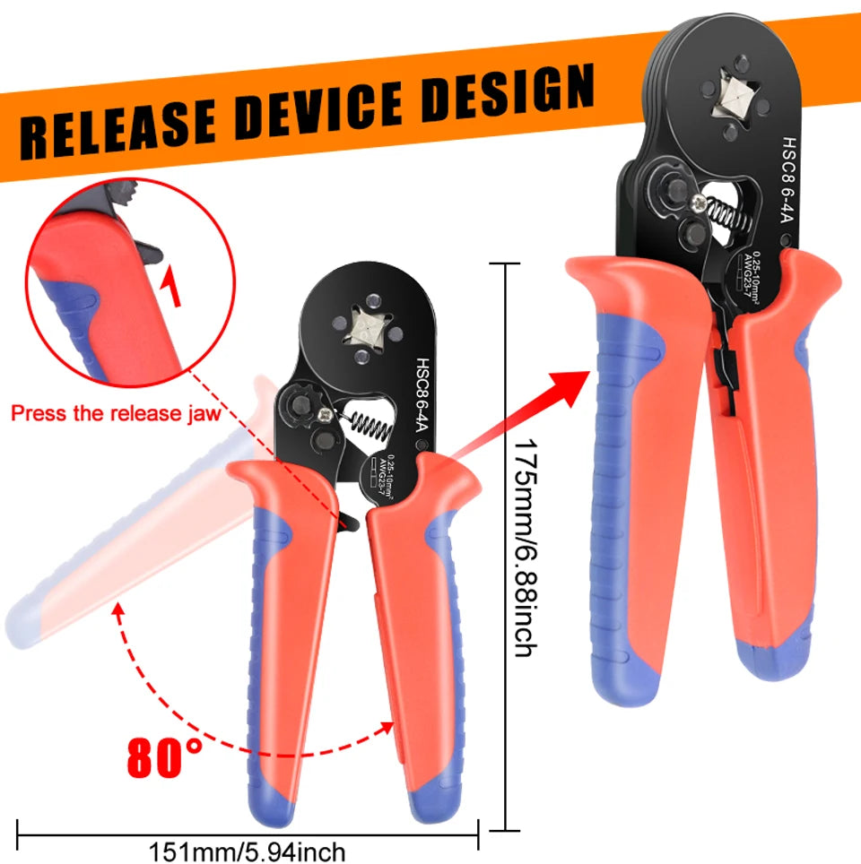 Crimping Pliers Ferrule Sleeves Tubular Terminal Tools HSC8 6-4A/6-6A/16-6E Wire Crimper Household Electrical Sets