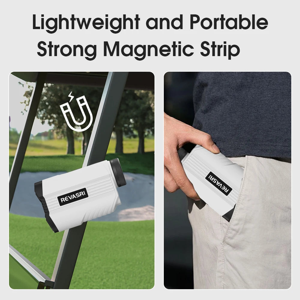 REVASRI Mini 1300 Yards Golf Rangefinder with Flag Locking Vibration Function 6x Magnification USB-C Charge for Ladies Golfers