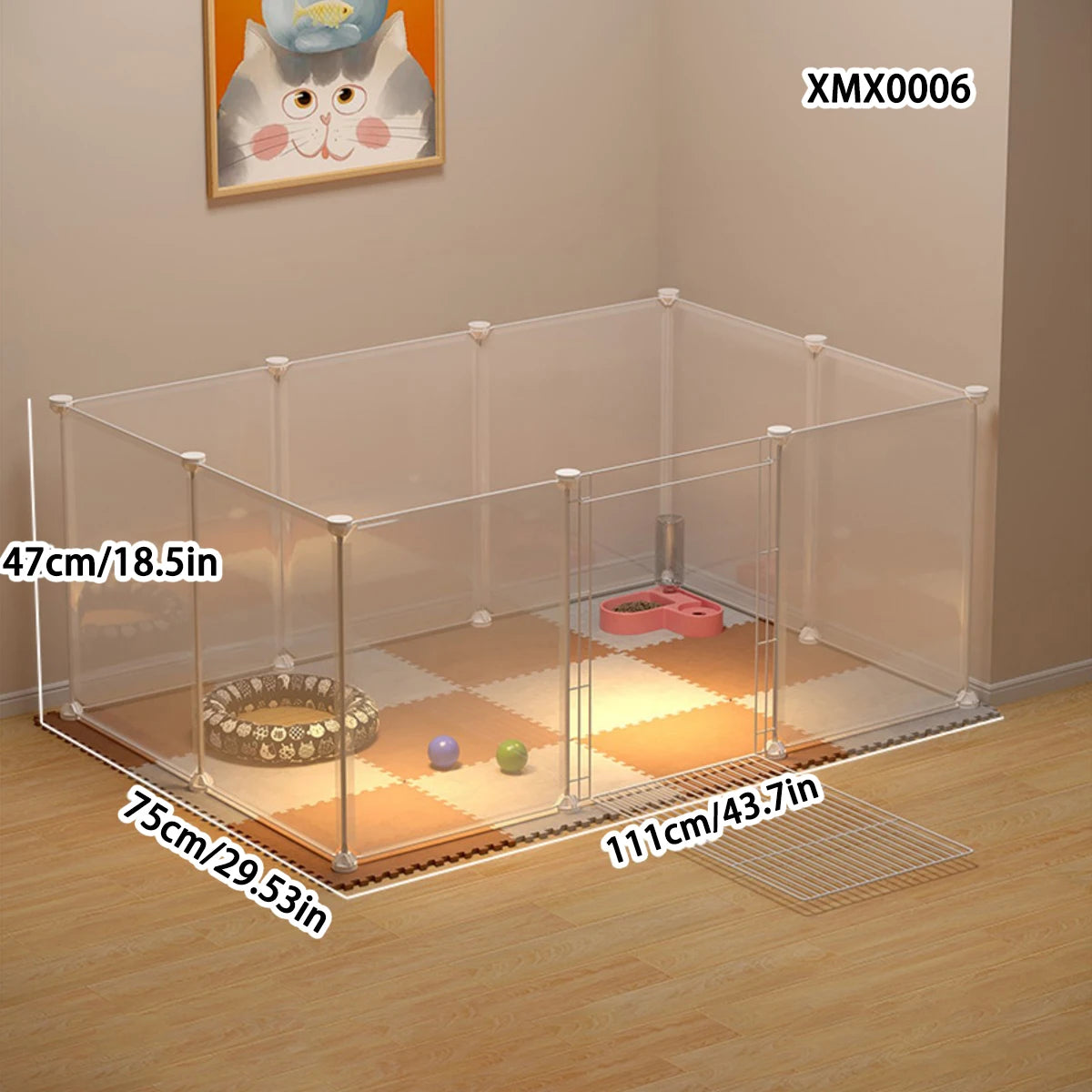 Pet Fence Household Isolation Cat Cage Dog Fence Large Free Space Indoor Cat Nest Assembly Cage Cat Cage