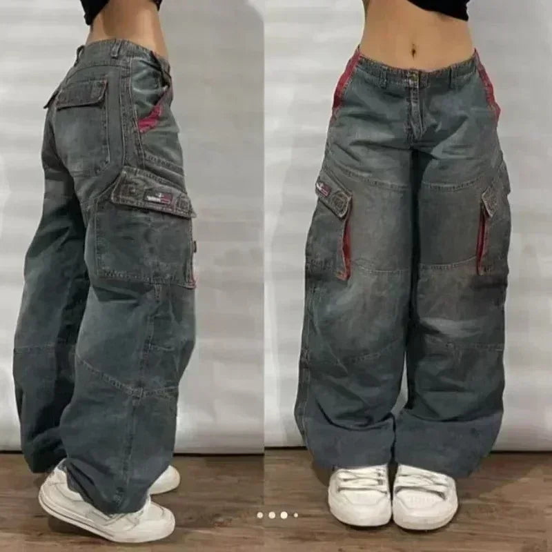 Streetwear New Fashion Oversized Print Baggy Jeans Women Y2K Harajuku Hip Hop Vintage Gothic High Waist Wide-leg Pants Trousers