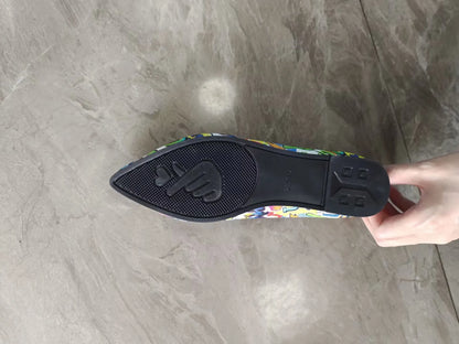 Women's Pointed Toe Flat Ballerina Shoes Slip On Casual