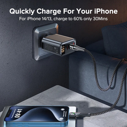 65W GaN USB C Charger With PD PPS QC4.0 Fast Charging