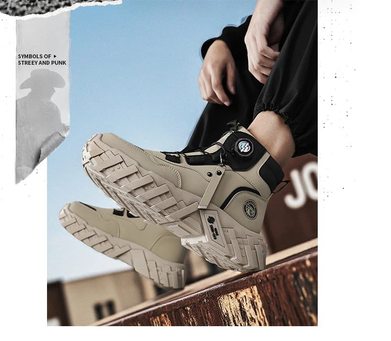 Leather High-Top Outdoor Boots For Men Ankle Hiking