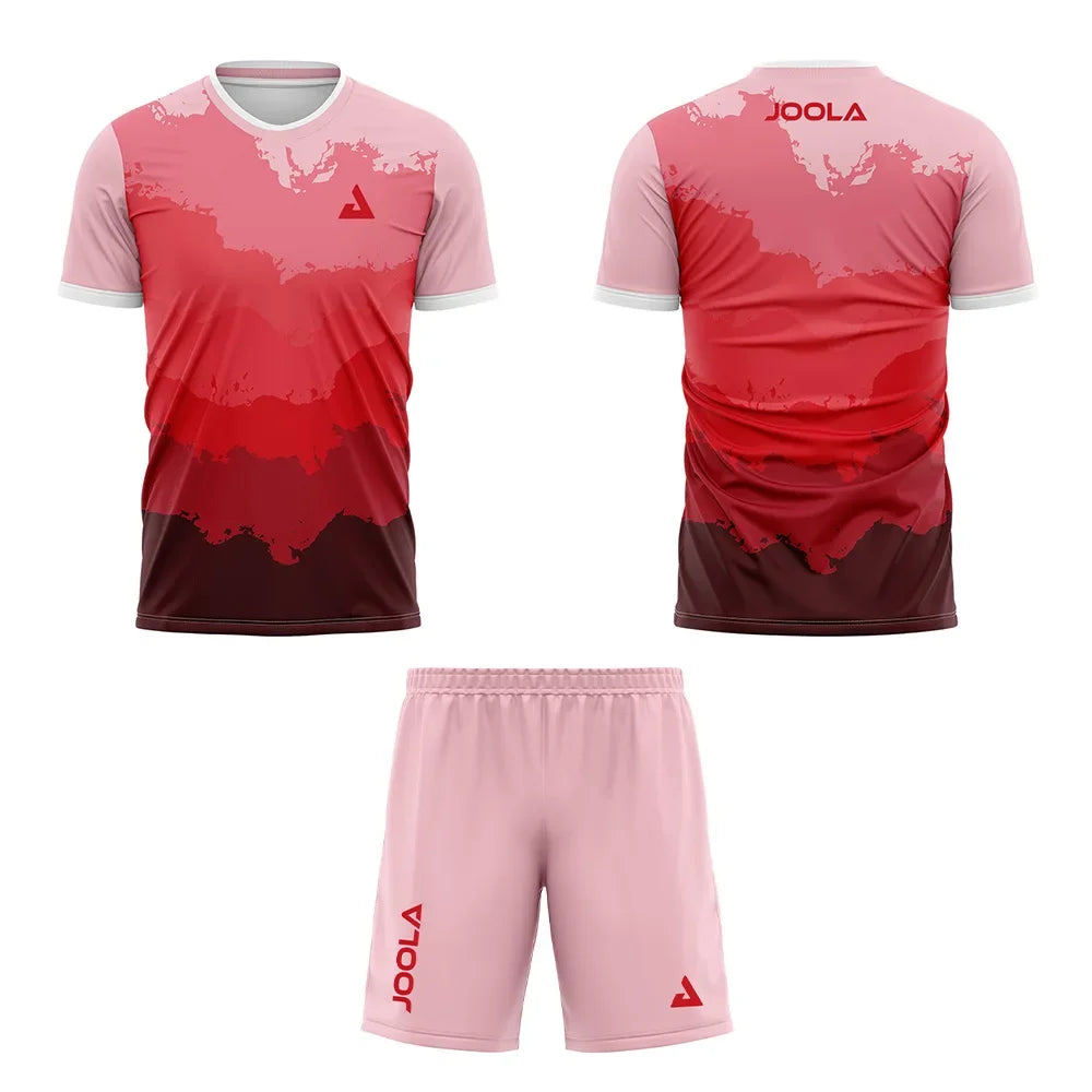 3D men's quick drying sportswear, shorts set, outdoor sportswear, badminton sportswear, table tennis short sleeved training suit