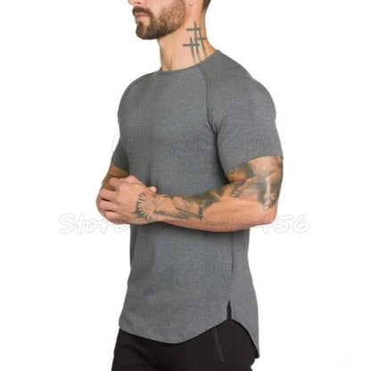Men's Cotton Short Sleeve Gym T Shirt For Fitness And Bodybuilding