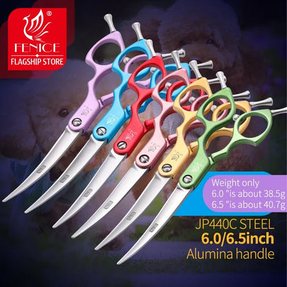 Dog Grooming Curved Scissors, 6.0-6.5 Inch, Stainless Steel