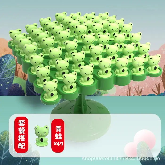 Plastic Monkey Stacking Game & Frog Balance Tree - Kids' Educational Toy, Parent-Child Interactive Focus Training Game!