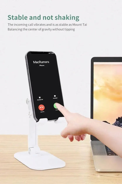 Adjustable Desktop Phone and Tablet Holder, Foldable and Portable Stand