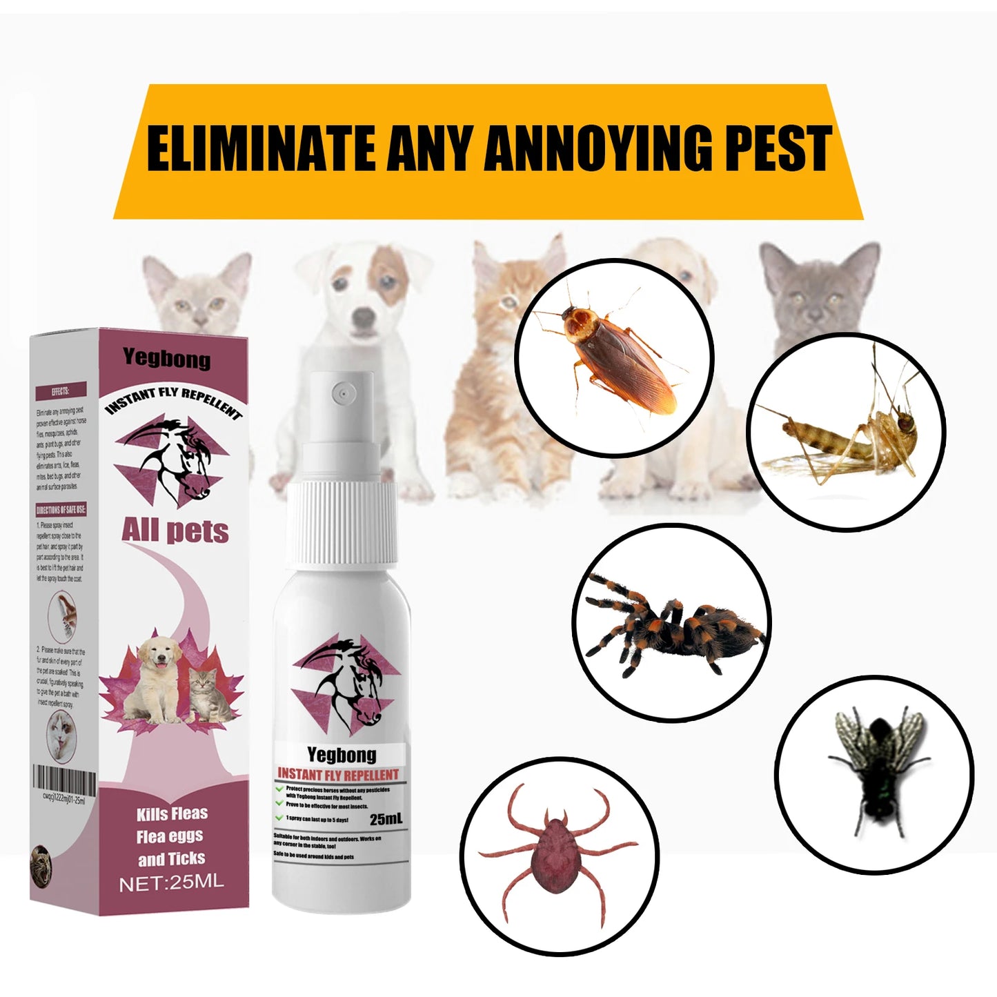 Fast Acting Flea and Tick Spray for Dogs and Cats Flea Treatment for Dogs Tick Repellent Spray Anti Itch Spray Safe & Effective