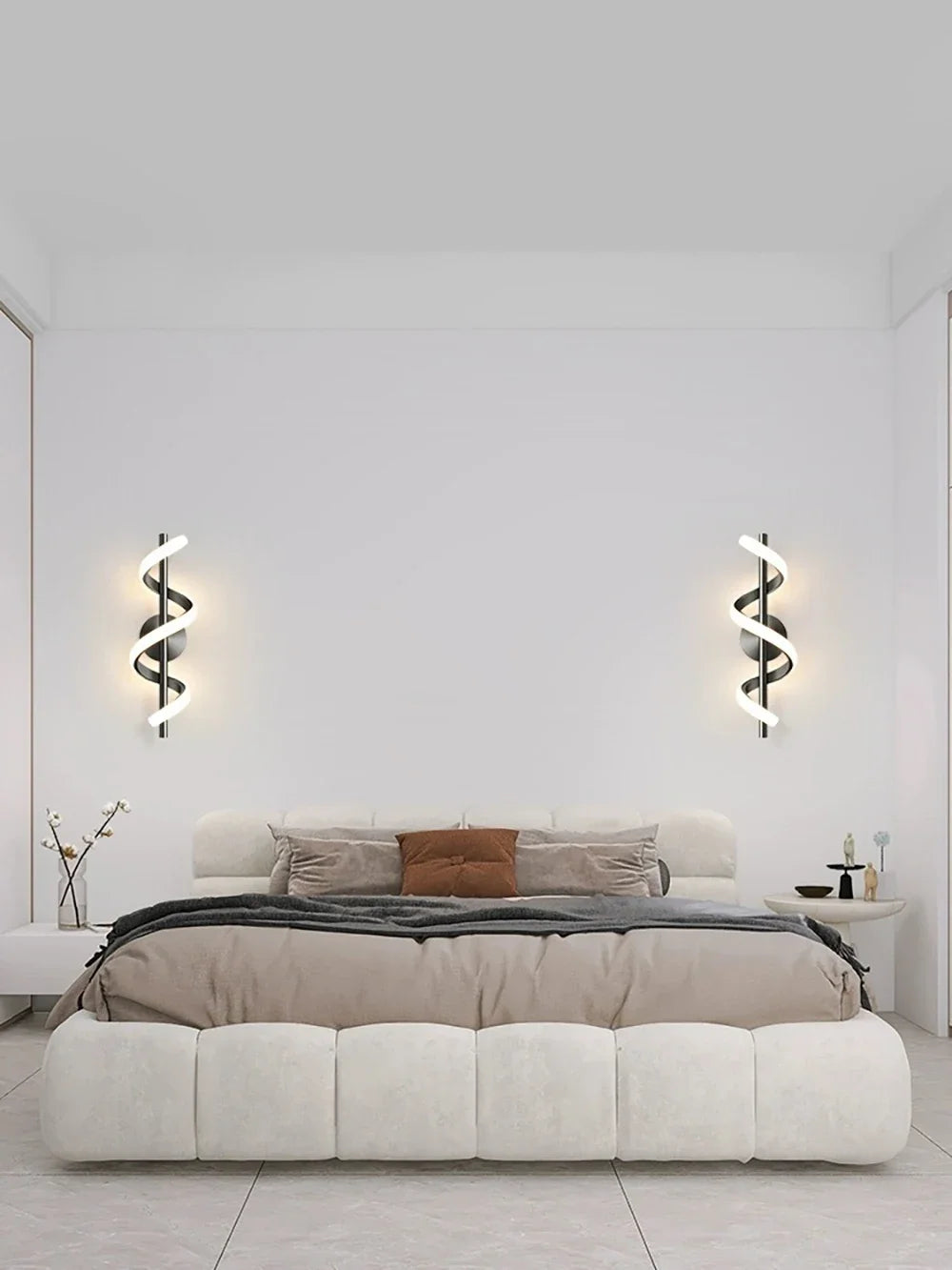 LED Luxury Wall Lamp – Black/White/Gold Decorative Light for Bedroom & Living Room