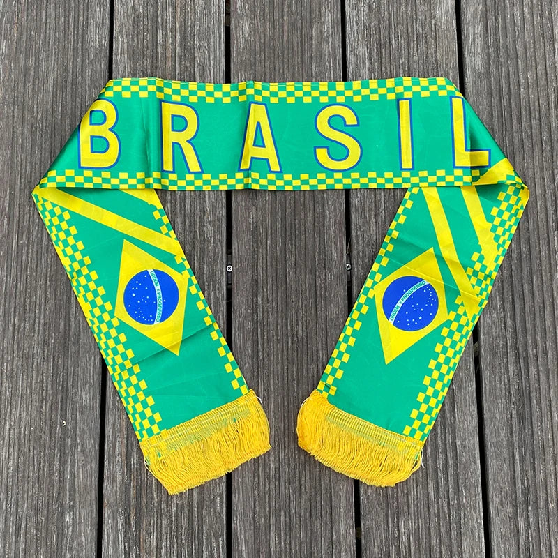 xvggdg  14x130cm  National Team Football Fans Scarf   Argentina france  Morocco  Croatia Tassel Flags Scarf   Souvenir